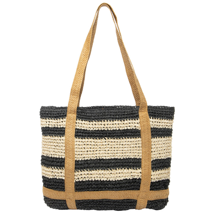 Day Trip - Woven Tote with hat Holder Straps