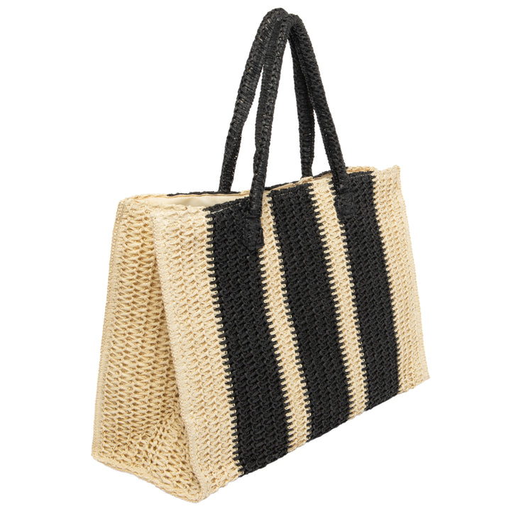 Mercado - Striped Crochet Tote with Matching Pouch