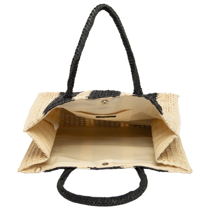 Mercado - Striped Crochet Tote with Matching Pouch