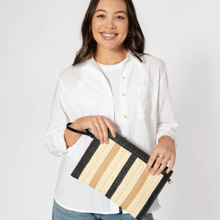 Tierra - Zip Top Clutch with Crossbody Strap