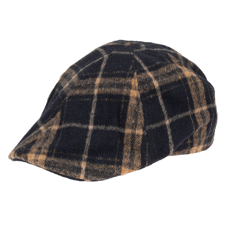 Faux Wool Plaid Driver Cap - CTH9047