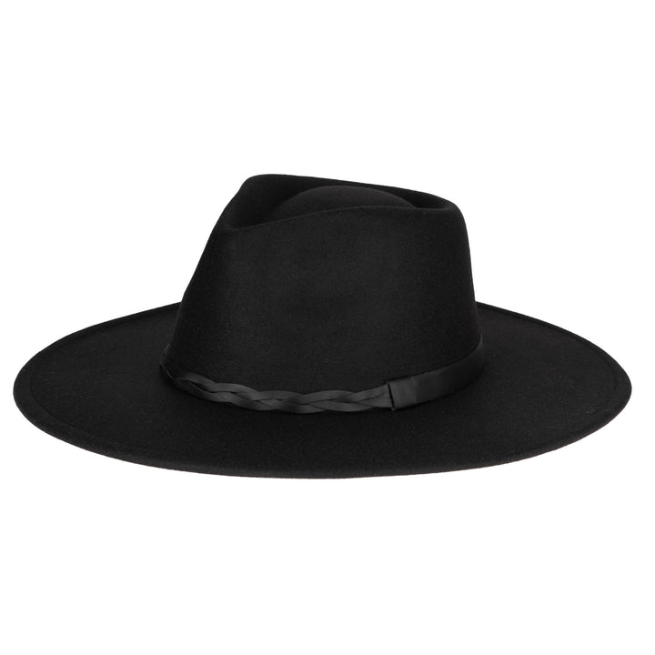 Faux Felt Fedora with Half Braided Faux Leather Band- CTH9056