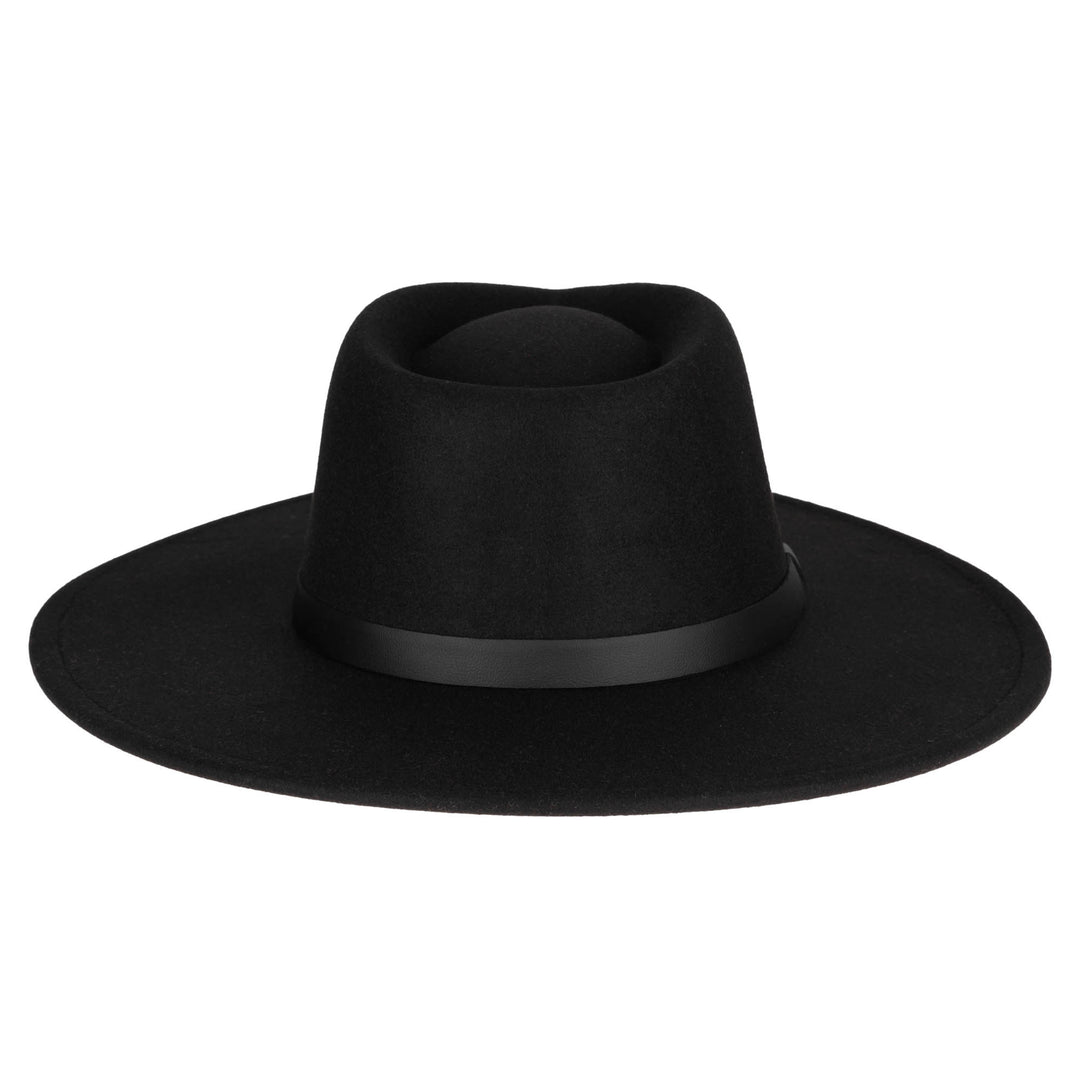 Faux Felt Fedora with Half Braided Faux Leather Band- CTH9056