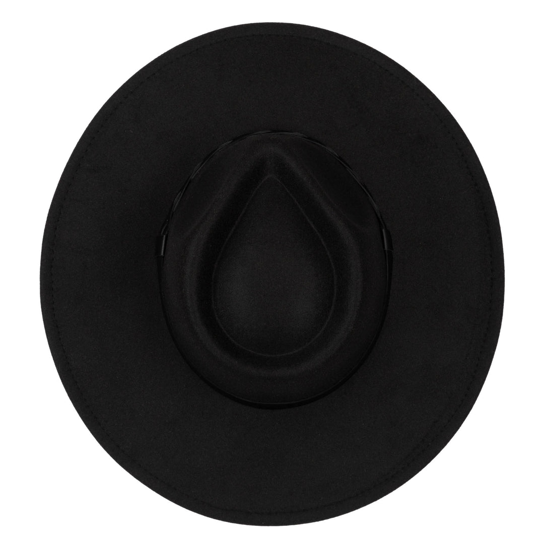 Faux Felt Fedora with Half Braided Faux Leather Band- CTH9056