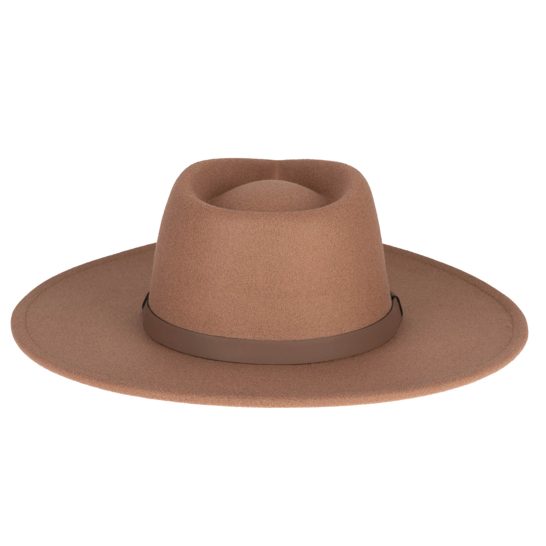 Faux Felt Fedora with Half Braided Faux Leather Band- CTH9056