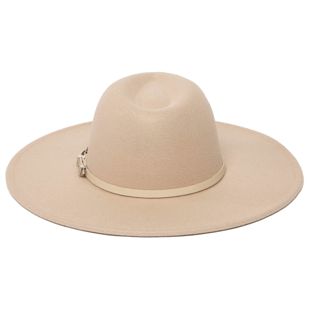 Beverly - Pinch Crown Fedora with Western Buckle (CTH9076)