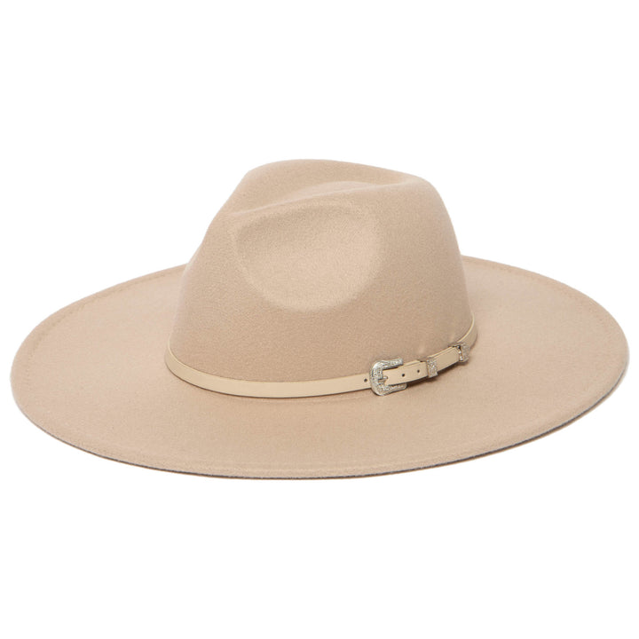 Beverly - Pinch Crown Fedora with Western Buckle (CTH9076)