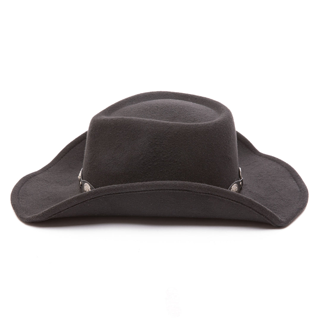 Faux Felt Pinch Crown Cowboy with Faux Leather Metal Concho Band (CH217545FRY)