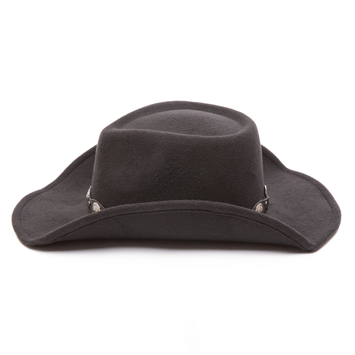 Faux Felt Pinch Crown Cowboy with Faux Leather Metal Concho Band (CH217545FRY)