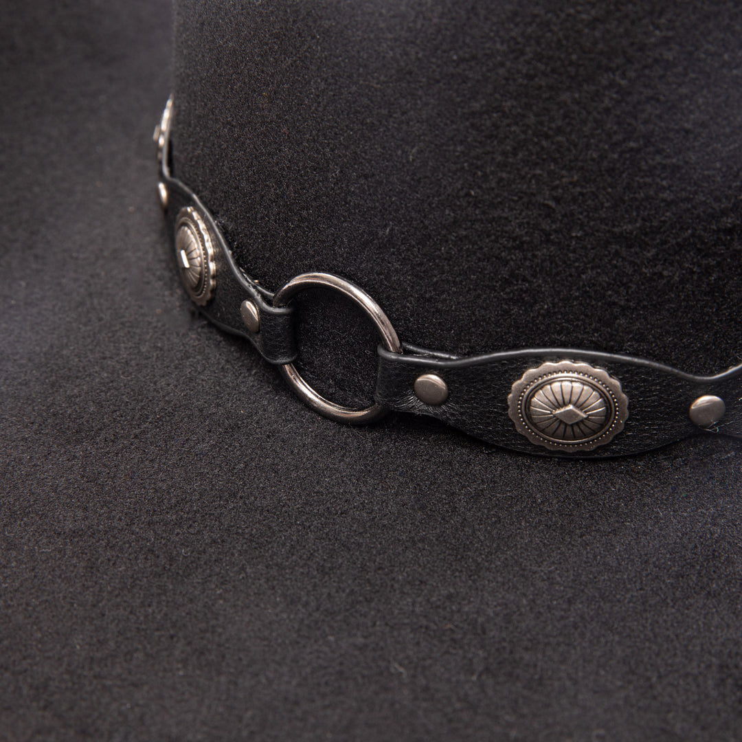 Faux Felt Pinch Crown Cowboy with Faux Leather Metal Concho Band (CH217545FRY)