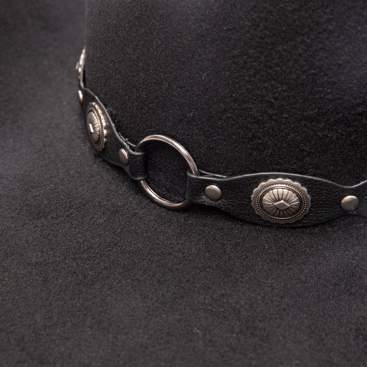 Faux Felt Pinch Crown Cowboy with Faux Leather Metal Concho Band (CH217545FRY)