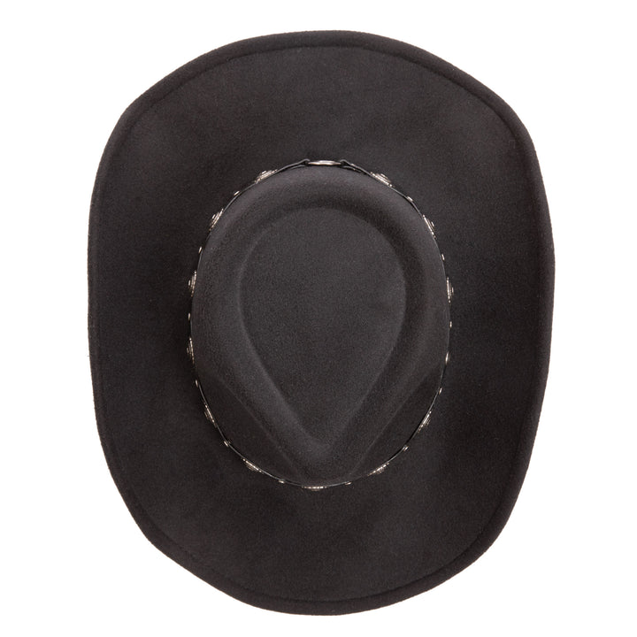 Faux Felt Pinch Crown Cowboy with Faux Leather Metal Concho Band (CH217545FRY)