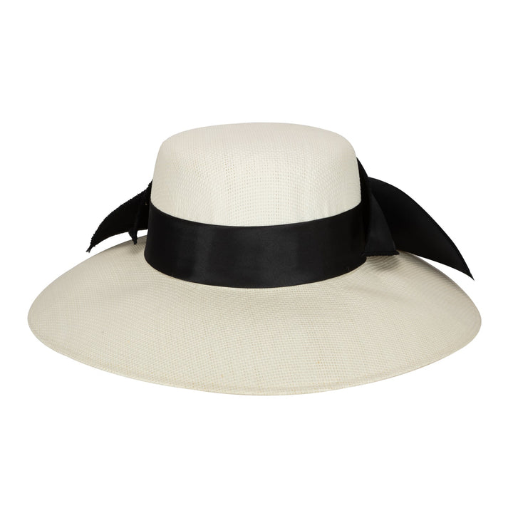 Woven Paper Round Crown With Exaggerated Satin Bow-DRESSY-San Diego Hat Company