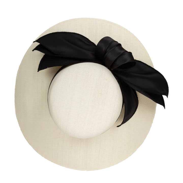 Woven Paper Round Crown With Exaggerated Satin Bow-DRESSY-San Diego Hat Company