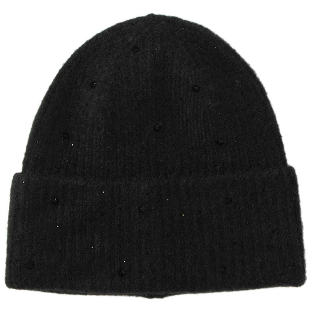 Juliet - Rib Knit Cuff Beanie with Tonal Rhinestones (KC93175)
