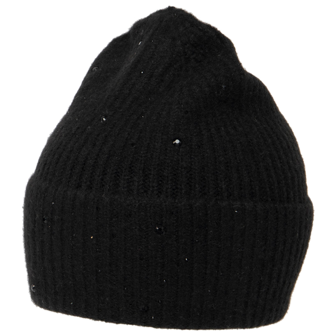 Juliet - Rib Knit Cuff Beanie with Tonal Rhinestones (KC93175)