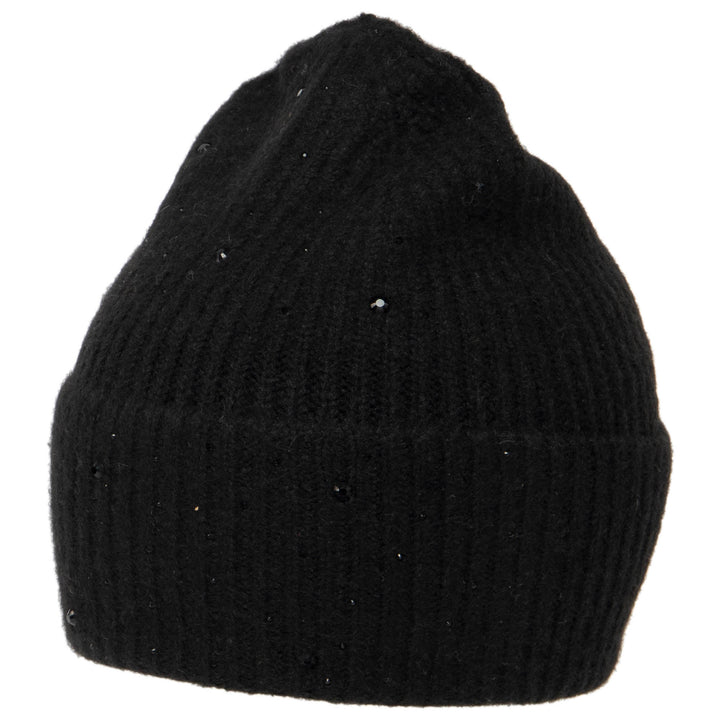 Juliet - Rib Knit Cuff Beanie with Tonal Rhinestones (KC93175)