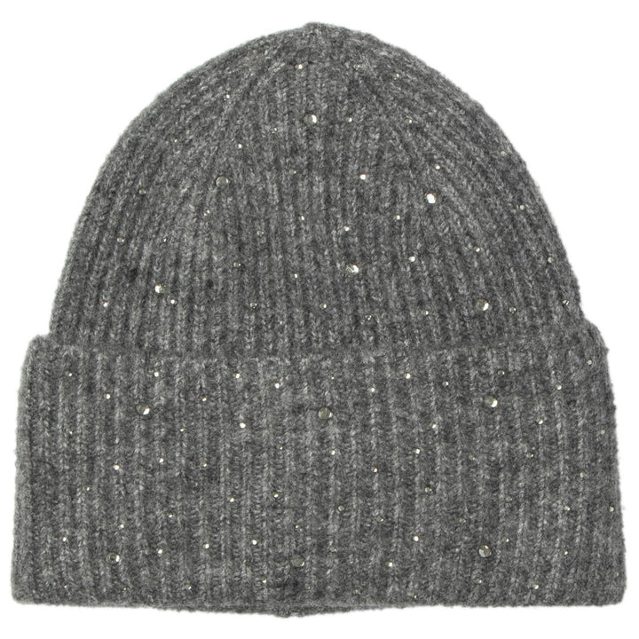 Juliet - Rib Knit Cuff Beanie with Tonal Rhinestones (KC93175)