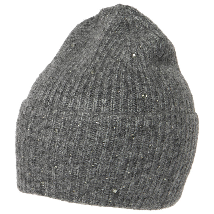 Juliet - Rib Knit Cuff Beanie with Tonal Rhinestones (KC93175)