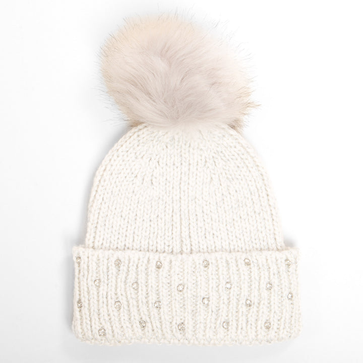 Roca - Ribbed Knit Beanie with Pom - KKC95751SDHA