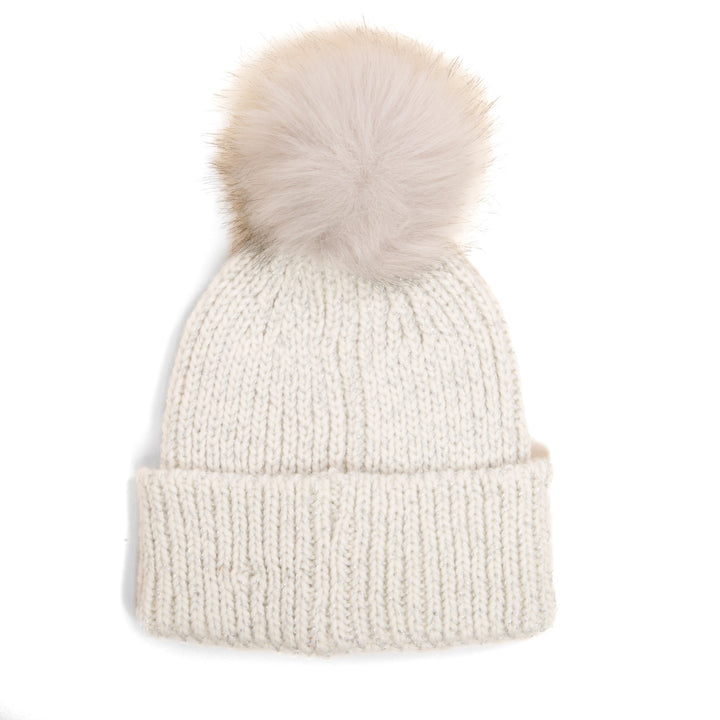 Roca - Ribbed Knit Beanie with Pom - KKC95751SDHA