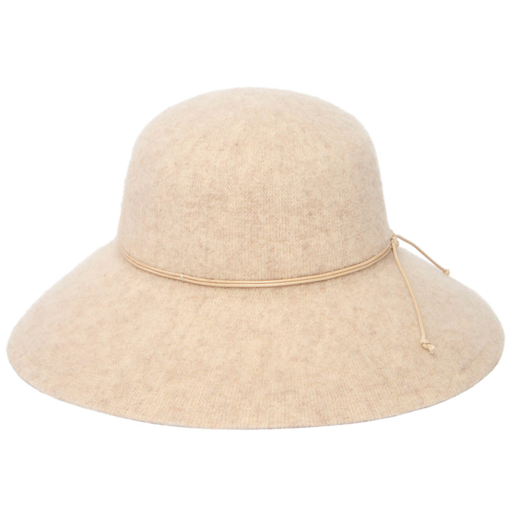 Park Lane - Wool Blend Floppy Hat with Leather Cording Trim (KNH8067)