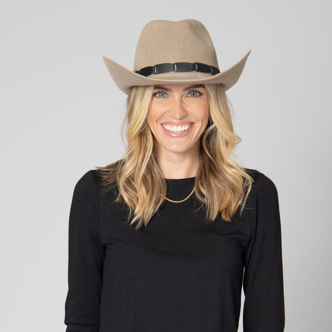 Norma - Pinch Crown Cowboy with Faux Leather Linked Band (KNH8077)