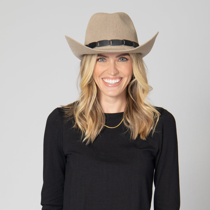 Norma - Pinch Crown Cowboy with Faux Leather Linked Band (KNH8077)