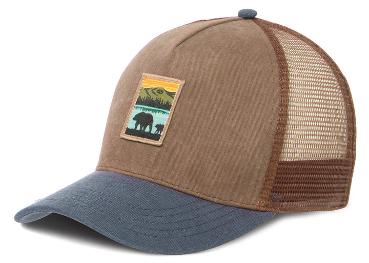 Heritage Line - Mens Trucker Hat with Bear Patch (OCM4837)