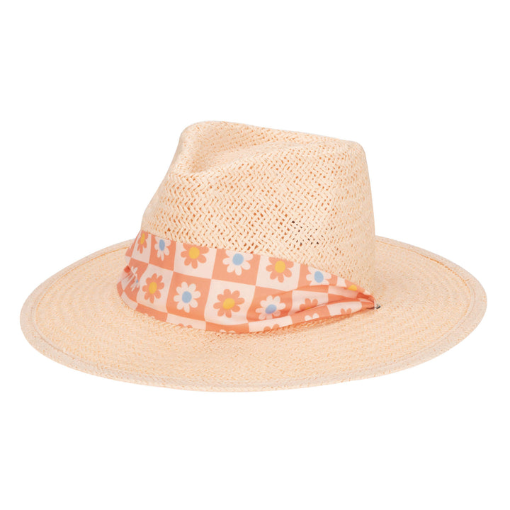Kids Floral Paperbraid Fedora Hat (PBK6633)