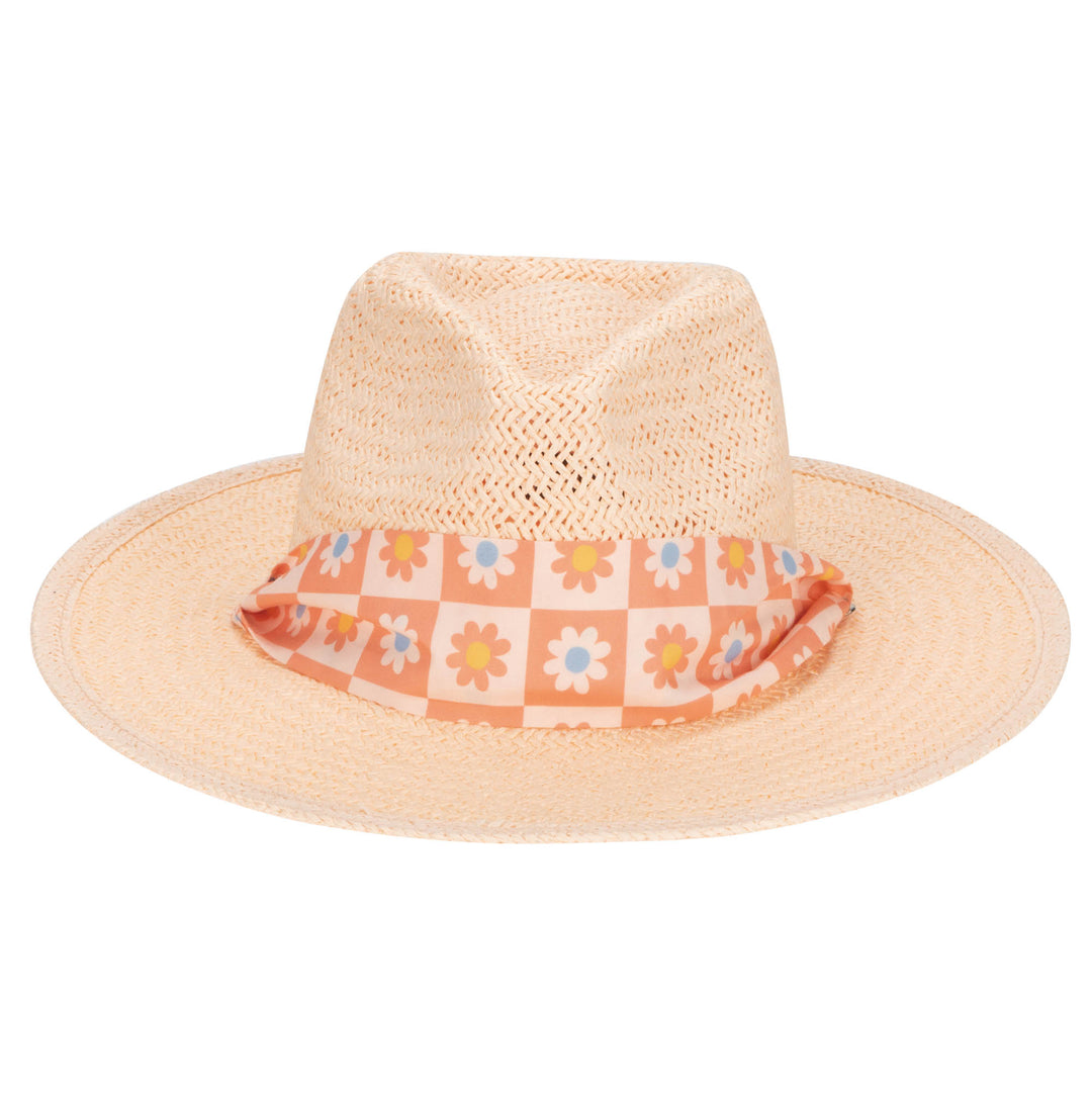 Kids Floral Paperbraid Fedora Hat (PBK6633)