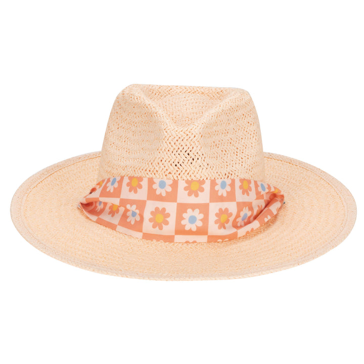 Kids Floral Paperbraid Fedora Hat (PBK6633)