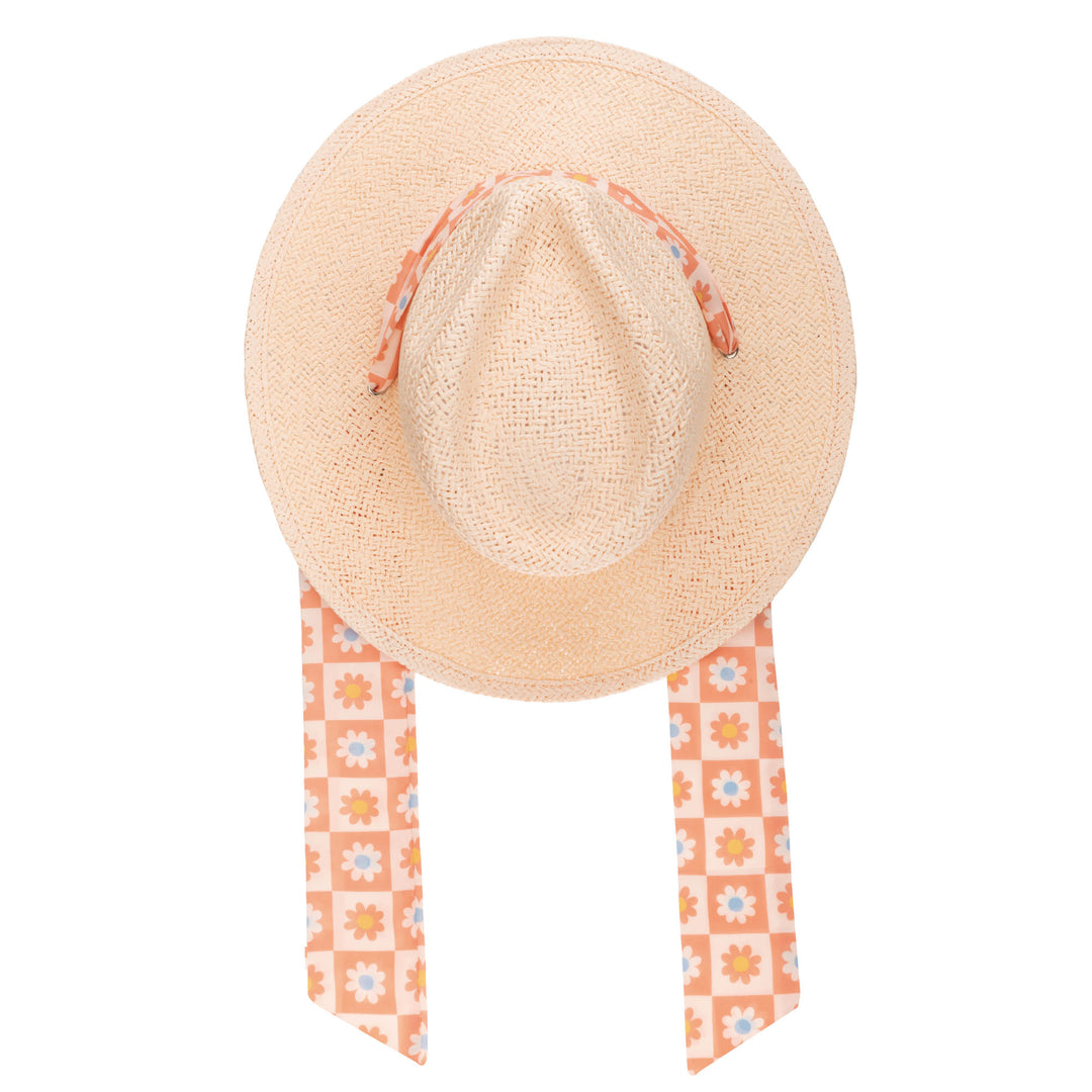 Kids Floral Paperbraid Fedora Hat (PBK6633)