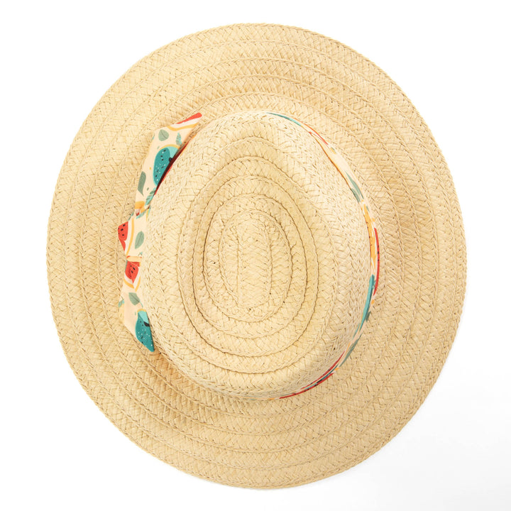 Kids Pinch Crown Fedora with Fruit Printed Band