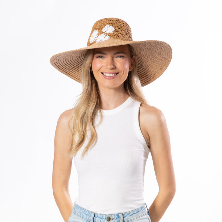 Alice - Crochet Wide Brim Floppy Hat-ROUND CROWN-San Diego Hat Company