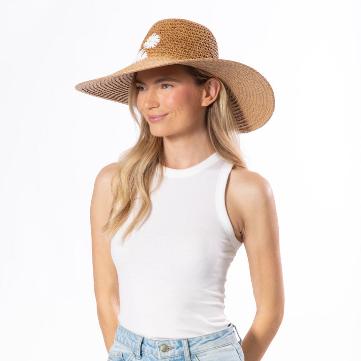Alice - Crochet Wide Brim Floppy Hat-ROUND CROWN-San Diego Hat Company