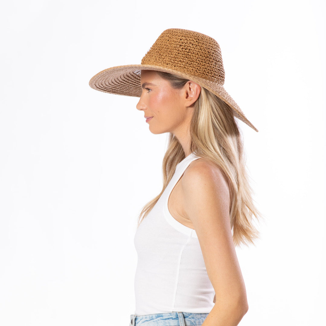 Alice - Crochet Wide Brim Floppy Hat-ROUND CROWN-San Diego Hat Company