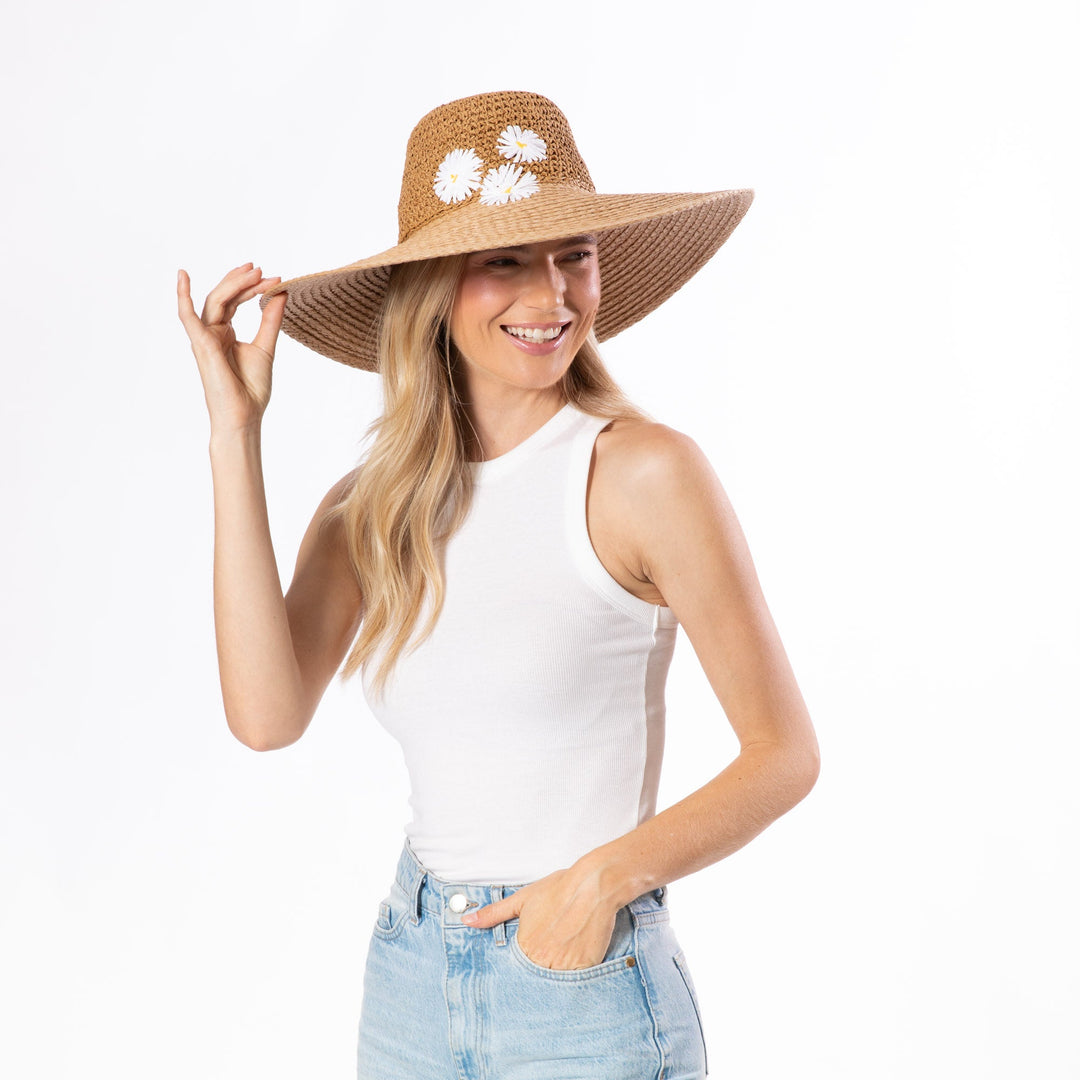 Alice - Crochet Wide Brim Floppy Hat-ROUND CROWN-San Diego Hat Company