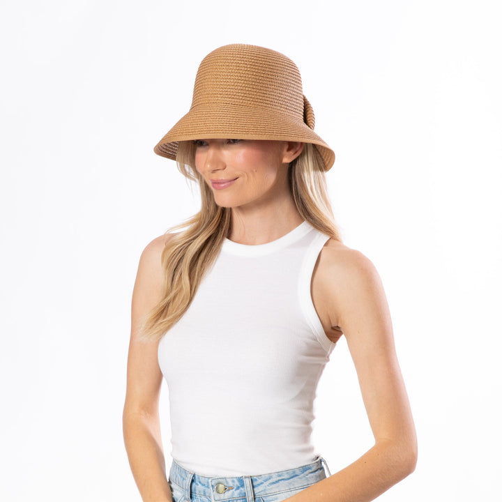 Petal - Paper Braid Bucket with Bow-BUCKET-San Diego Hat Company