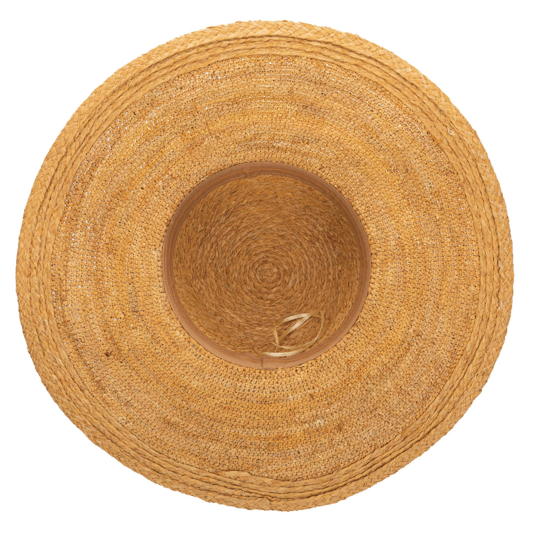 Elegant - Raffia Braid Round Crown Floppy Sun Hat