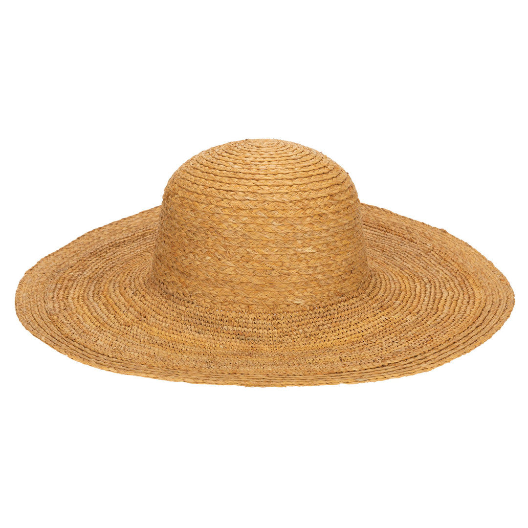 Elegant - Raffia Braid Round Crown Floppy Sun Hat