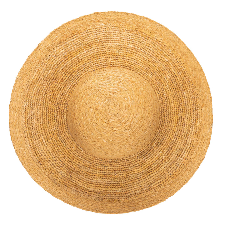 Elegant - Raffia Braid Round Crown Floppy Sun Hat