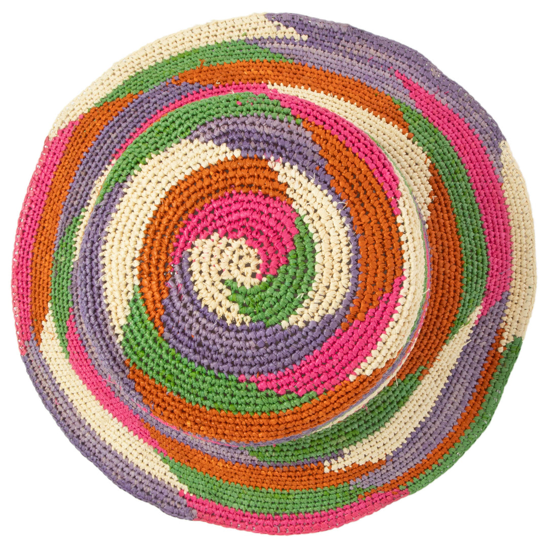 Lucia - Mixed Crochet Raffia Bucket Hat