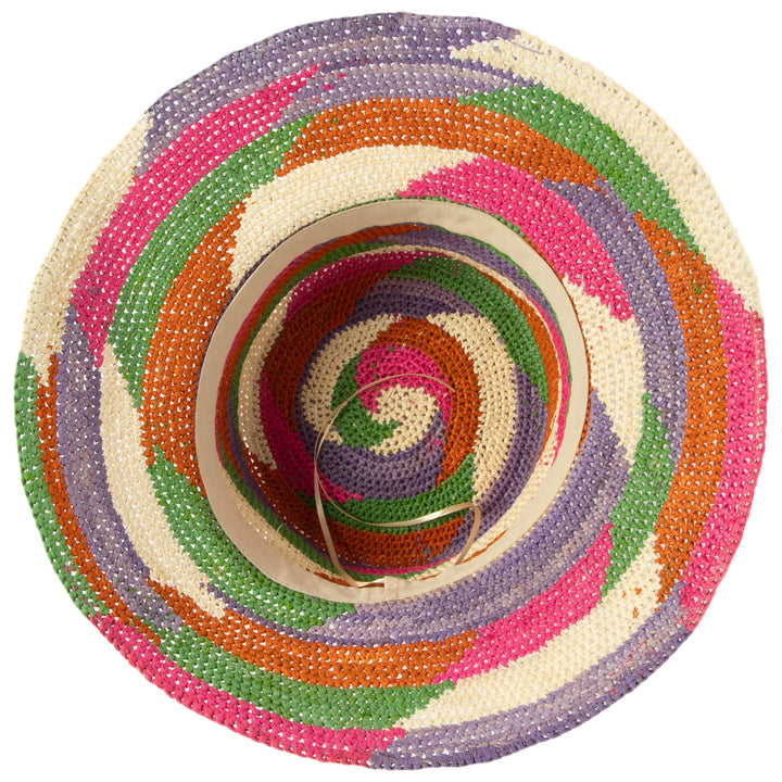 Lucia - Mixed Crochet Raffia Bucket Hat