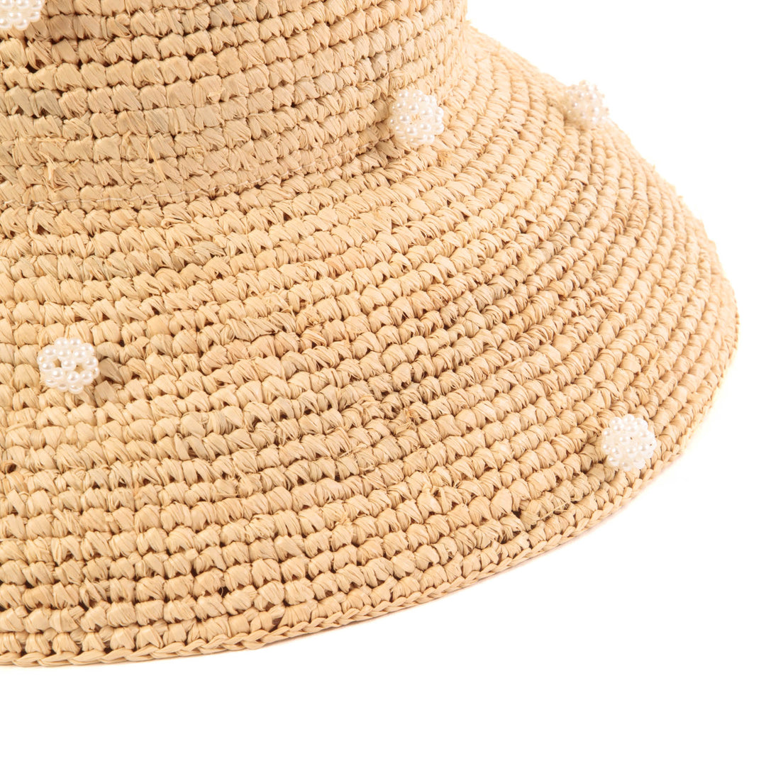 Perla - Crochet Raffia Bell Bucket Hat