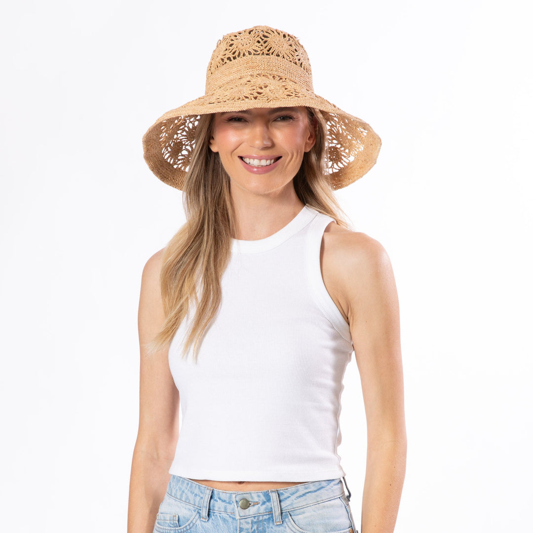 Coast - Crochet Raffia Straw Bucket Hat-BUCKET-San Diego Hat Company