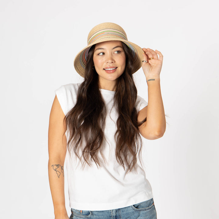 Milta - Mixed Crochet Raffia Bucket Hat