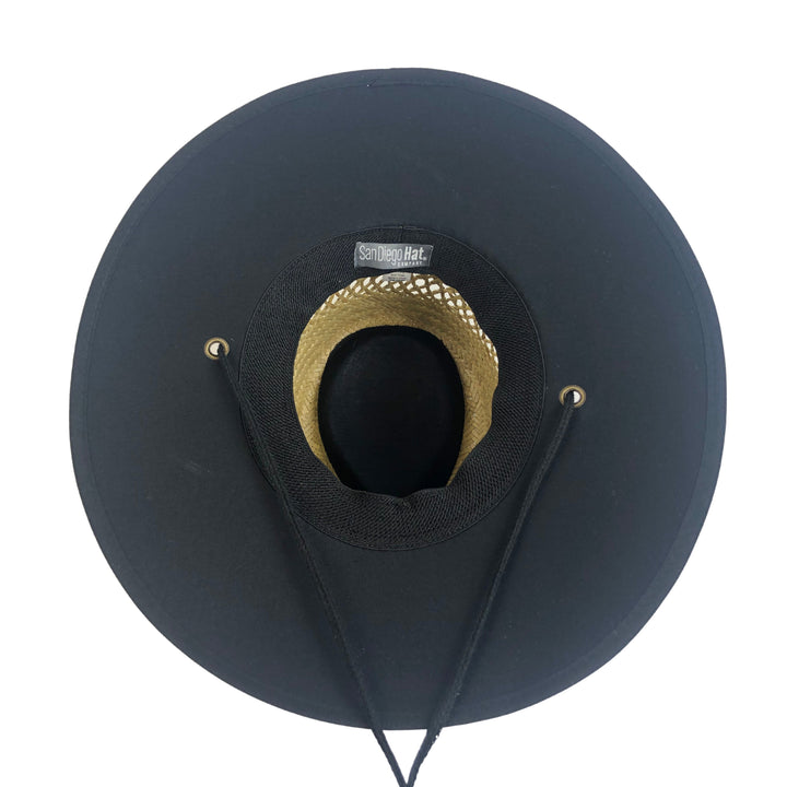 Men Rush Straw Lifeguard Hat with Adjustable Chin Cord