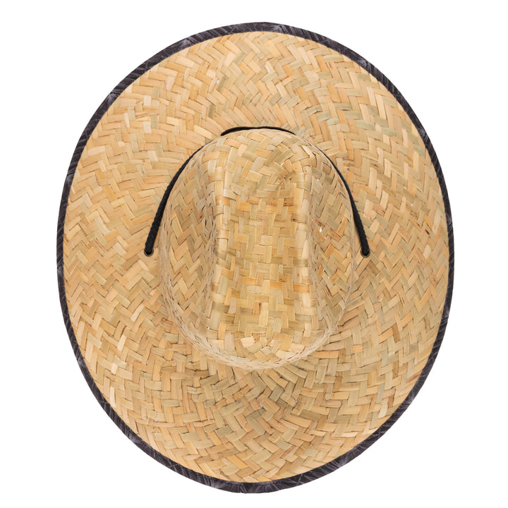 Mens Straw Lifeguard with Tropical Printed Under-brim (RSM5961)