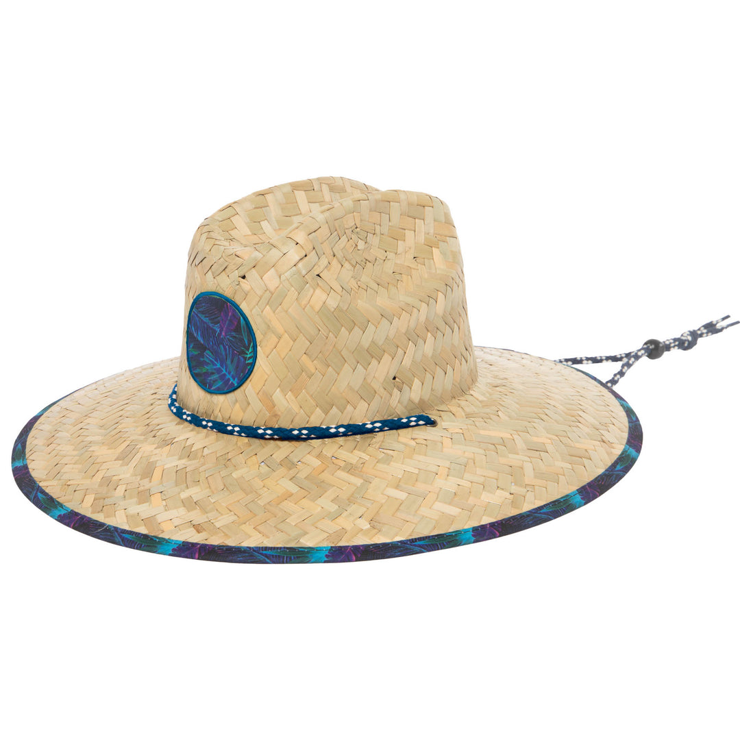 Mens Straw Lifeguard with Tropical Printed Under-brim (RSM5961)